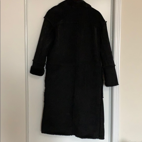 Pre Owned Zara Black Coat 2 side Suede & Furry XS - Picture 3 of 7
